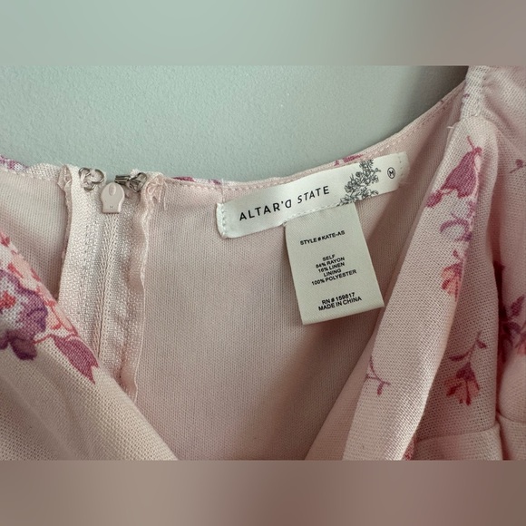 NEW Altard State Kate Puff Sleeve Cottagecore Babydoll Pink Mini Dress - Picture 6 of 6